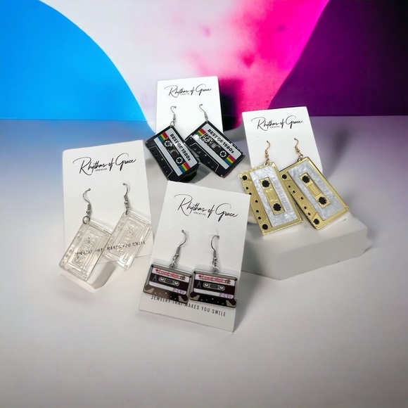 NWT Cassette Dangle Earrings - Perfect for Music Lovers and Retro Enthusiasts! - Picture 6 of 7
